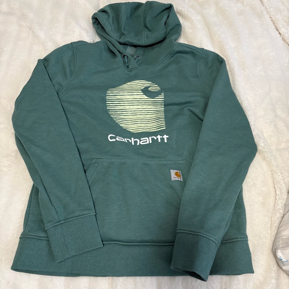 Carhartt Teal Hoodie with Logo